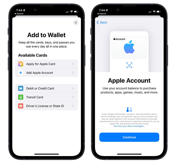 汝州苹果手机维修分享iOS 15.5钱包App如何添加 Apple 账户 